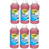 Washable Paint, Red, 16 oz. Bottles, Pack of 6