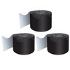 Black Rolled Scalloped Border, 2-1/4 Inch x 65 Feet Per Roll, Pack of 3
