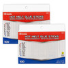 Mini Hot Melt Glue Sticks, Dual Temp, 3.9" x 0.27", 100 Per Box, 2 Boxes