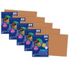 Construction Paper, Medium Weight, Brown, 12" x 18", 50 Sheets Per Pack, 5 Packs