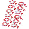 Plastic Segmented Jump Rope 7', Red & White, Pack of 12