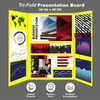 Tri-Fold Corrugated Presentation Board, 36" x 48", Assorted Colors, Pack of 24
