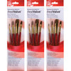 RealValue Brush Set, Camel Bristles, Short Handle Mixed Media Paintbrush, Red, 4 Per Set, 3 Sets