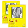 300 Series Sketch Pad, Glue Binding, 100 Sheets, 11x14 inch, Pack of 2