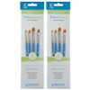 Select Artiste Brush Set No. 11, Synthetic Bristles, Short Handle Mixed Media Paintbrush, Jewel Blue, 4 Per Set, 2 Sets