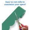 Grow Together Jade Green Rolled Scalloped Bulletin Board Borders, 65 Feet Per Roll, Pack of 3