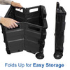 Folding Cart on Wheels w/Lid Cover, 16" x 18" x 15", Black/Gray Folding Cart on Wheels w/Lid Cover, 16" x 18" x 15", Black/Gray