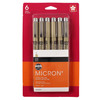Pigma Micron Pens, Black, Size 005, 6-Pack, Blister Card