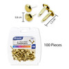 Brass-Plated Fasteners, 1/2", 100 Per Pack, 12 Packs Brass-Plated Fasteners, 1/2", 100 Per Pack, 12 Packs