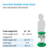 Kids Adjustable Standard Wobble Chair 14-19", Green