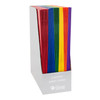 2-Pocket Laminated Paper Folder with 3-Hole Punch, Assorted Primary Colors, Pack of 50