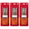 Pigma Micron Pens, Cool Gray, Assorted Sizes, 3 Per Set, 3 Sets