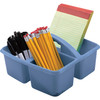 Slate Blue Plastic Storage Caddy, Pack of 6