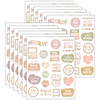 Terrazzo Tones Stickers, 120 Per Pack, 12 Packs
