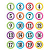 Polka Dots Numbers Stickers, 120 Per Pack, 6 Packs