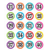 Polka Dots Numbers Stickers, 120 Per Pack, 6 Packs