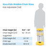 Kids Adjustable Tall Wobble Chair 16.5-24", Yellow