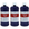 Acrylic Paint 16 oz, Violet, Pack of 3