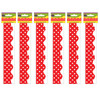 Red Mini Polka Dots Border Trim, 35 Feet Per Pack, 6 Packs