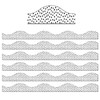 Magnetic Scallop Border, Black Messy Dots on White, 12 Feet Per Pack, 6 Packs