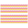Happily Ever Elementary Retro Remix Warm Waves Scalloped Bulletin Board Borders, 39 Feeet Per Pack, 6 Packs