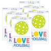 Pickleball Passion Vinyl Stickers, 2 Per Pack, 6 Packs