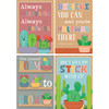 Happy Cactus Crew Positive Sayings Small Poster Pack, 11" x 15-3/4", Pack of 12