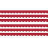 Cranberry Red Scalloped Border Trim, 35 Feet Per Pack, 6 Packs