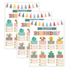 Happy Cactus Crew Happy Birthday Mini Bulletin Board Set, 59 Pieces, 3 Sets
