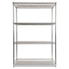 NSF Certified Industrial Four-Shelf Wire Shelving Kit, 48w x 24d x 72h, Silver