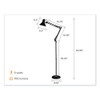 Swing Arm Metal Floor Lamp, 64.96" to 72" Tall, Black Base, Black Metal Shade
