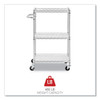 Three-Shelf Wire Cart with Liners, Metal, 3 Shelves, 450 lb Capacity, 24" x 16" x 39", Silver