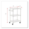 Three-Shelf Wire Cart with Liners, Metal, 3 Shelves, 450 lb Capacity, 24" x 16" x 39", Silver