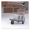 Nesting Luggage Cart with Carpeted Platform, 300 lb Capacity, 27 x 37 x 37.5, Silver/Black