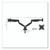 Dual Monitor Gas-Spring Mounting Arm, For 13" to 32" Monitors, 360 Degree Rotation, +/-45 Degree Tilt, Black, Supports 20 lb