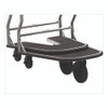 Nesting Luggage Cart with Rubber Platform, Capacity, 300 lb Capacity, 27 x 37 x 37.5, Silver/Black
