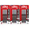 Rollerball Pen, Needle Point (0.5mm), Assorted, 4 Per Pack, 3 Packs