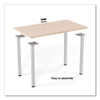 Essentials Writing Table-Desk, 42" x 23.82" x 29.53", Natural Wood/Silver