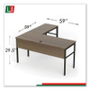 Urban Series L- Shaped Desk, 59" x 59" x 29.5", Natural Walnut