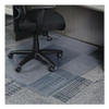 Occasional Use Studded Chair Mat for Flat Pile Carpet, 45 x 53, Wide Lipped, Clear