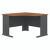 Series A Collection Corner Desk, 47.25" x 47.25" x 29.88", Natural Cherry/Slate Gray