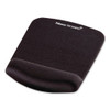 PlushTouch Mouse Pad with Wrist Rest, 7.25 x 9.38, Black
