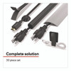 Cable Management Kit, Black/Gray, 30 Pieces/Pack
