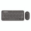 Pebble 2 Wireless Keyboard and Optical Mouse Combo, 2.4 GHz Frequency/32.8" Wireless Range, Tonal Graphite