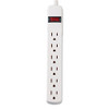 Power Strip, 6 Outlets, 6 ft Cord, Ivory