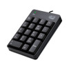 Spill-Resistant 18-Key Numeric Keypad, Black