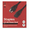 AC Power Cord, 6 ft, Black