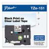 TZe Standard Adhesive Laminated Labeling Tape, 0.94" x 26.2 ft, Black on Clear