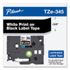 TZe Standard Adhesive Laminated Labeling Tape, 0.7" x 26.2 ft, White on Black