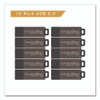 DataStick Pro USB 2.0 Type A Flash Drive, 16 GB, Gray, 10/Pack